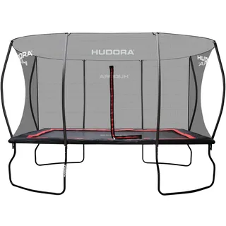 Hudora Rechteckiges Trampolin 244 x 366 cm inkl. Sicherheitsnetz Schwarz