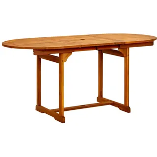 vidaXL Garten-Esstisch (120-170)x80x75 cm Massivholz Akazie - Braun
