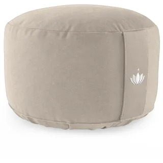 Lotuscrafts® Meditationskissen, Extra-hoch mit 20 cm Sitzhöhe, Yoga Kissen mit Dinkelfüllung, Yogakissen Rund, Bodenkissen Rund, Yogakissen Meditationskissen, Bezug waschbar, GOTS Zertifiziert