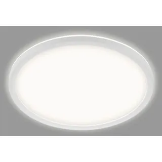 Telefunken LED Bad Deckenleuchte mit Backlight, IP44 Badezimmerlampe, ultraflach, neutralweißes Licht, Weiß, 290x35 mm (DxH),