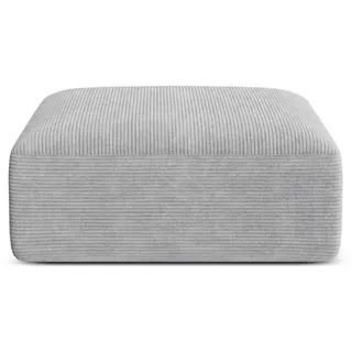 Cosmopolitan Design Pouf Campi aus Cord silber , Silberfarben , Textil , 90x40x90 cm , Wohnzimmer, Sessel, Hocker & Hockerbänke, Poufs