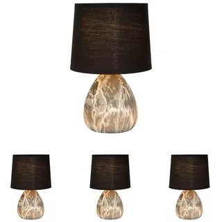LUCIDE MARMO - Tischlampe - Ø 16 cm - 1xE14 - Schwarz (Packung mit 4)