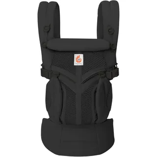 Ergobaby Babytrage für Neugeborene ab Geburt bis 20kg, 4in1 Omni 360 Cool Air Mesh Kindertrage Tragesystem, Onyx Black