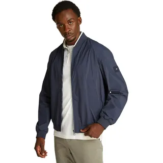 Tommy Hilfiger Herren Bomberjacke Branded mit Baseballkragen, Blau (Desert Sky), M