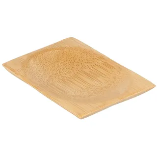 Klein Rechteckiger Teller 6X8 Cm Natur Bambus - 50 Un.