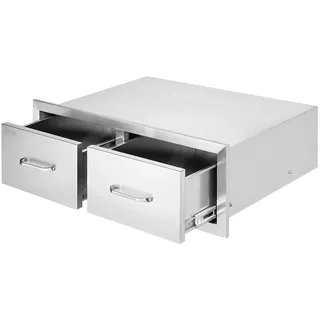 VEVOR 75 x 25 x 50cm Kamintür Doppelschicht Edelstahl BBQ Tür  Vertikal BBQ Island Tür