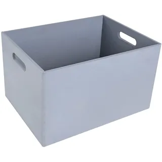 Creative Deco XXL Große Graue Holzkiste Obstkiste Korb Ostern | 40x30x24cm (+/-1cm) | mit Griffen | ohne Deckel | Hölzernen Kasten Holzbox Kiste | Für Dokumente Wertsachen Spielzeuge Werkzeuge