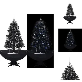 vidaXL Schneiender Weihnachtsbaum mit Schirmfuß Schwarz 170 cm PVC - Weihnachtsbäume - Schwarz