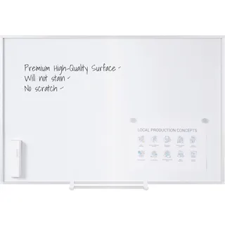 Bi-Office Magnetisches Whiteboard New Generation, Emaillierte Premiumoberfläche, Trocken Abwischbar, Mit Alurahmen Und Stifteablage, Magnettafel, Memoboard, 90 x 60 cm