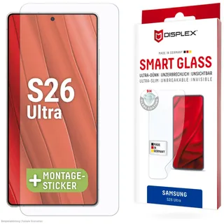 Displex Displayschutzglas "Smart Glass Screen Protector Ultra-Dünn, Unzerbrechlich, Unsichtbar" für Samsung Galaxy S26 Ultra Displayschutzfolie, Schutzfolie, Bildschirmschutz, kratz- & stoßfest, transparent