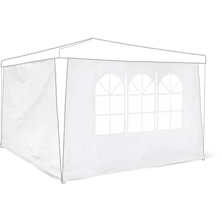 Relaxdays Pavillon-Seitenteile 2-er Set für 3 x 3 m Pavillons Seitenwand mit Fenster für Gartenpavillon und Faltpavillon 2 Teile mit Klettverschluss als Windschutz , weiß, 0.5 x 290 x 190 cm