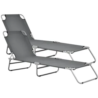 [casa.pro] Carcao Sonnenliege 186 x 55 x 24 cm Dunkelgrau