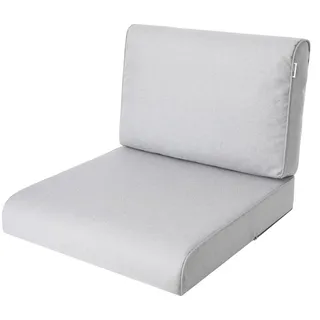 Bjird Sesselkissen, Kissen für Rattanmöbel, Sitzkissen & Rückenkissen, Sitzkissen für Sessel / Stühle - Indoor & Outdoor - Anti-Rutsch - 60x60 cm, Asche - Grau