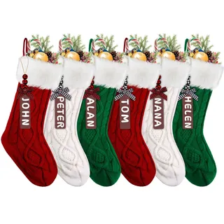 XIMISHOP 6PACK Grün Rot Weiß Weihnachtsstrümpfe...