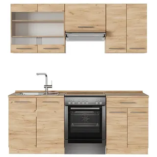 Vicco Küchenzeile Fame-Line 200 cm Goldkraft Eiche