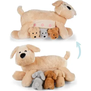 Mamanimals 2020601, Spielzeug-Hund - Beige, Braun, Grau