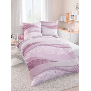 Bettwäsche BIBERNA Gr. 3, rosa (rosé), B/L: 155cm x 220cm, Seersucker, B/L: 80cm x 80cm, 2 Stk., Seersucker, 100% Baumwolle, Bettwäsche, Bettwäsche