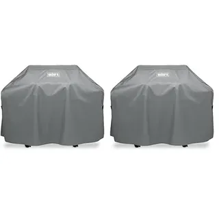 Weber Abdeckhaube, passend für alle Weber Spirit 300 Serie, Genesis 300 Serie BZW Grills bis zu 152cm Breite, UV-beständig, regenabweisend, Schutz vor Wind und Wetter - grau (7179) (Packung mit 2)