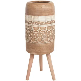 Beliani Blumentopf Braun Dryopteris , Braun, Hellbraun, Beige , Stein , 82 cm , Dekoration, Blumen & Blumentöpfe, Übertöpfe