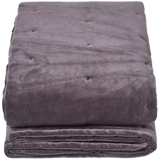 Homescapes Samt-Kuscheldecke 120/150 cm, Baumwolle wattiert , Textil , Uni , Rechteckig , 125x150 cm , Oeko-Tex® , Heimtextilien, Wohntextilien, Decken, Kuscheldecken