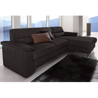 sit&more Ecksofa »Ascara L-Form« inklusive Boxspring/Federkern-Polsterung, wahlweise mit Bettfunktion, schwarz,