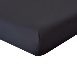 Homescapes Spannbettlaken Baumwolle-Perkal 100 x 200 cm Schwarz