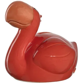 LEONARDO HOME Bambini Flamingo Spardose, 1 Stück, Keramik Sparschwein mit Schlüssel, Geschenk für Kinder, Jungen Mädchen, 12 cm, pink bunt, 039196