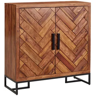 Mid.you Sideboard , Sheeshamfarben , Holz , Sheesham , massiv , 8 Fächer , 100x105x40 cm , stehend, handgemacht , Holzmöbel, Kommoden Holz, Sideboards Holz