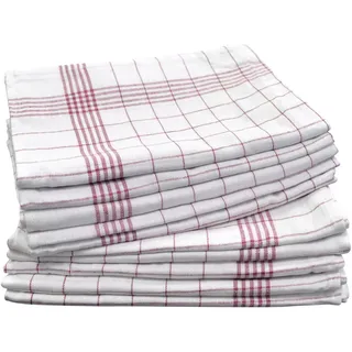 Dyckhoff Geschirrtücher Karo rot 50,0 x 70,0 cm, 10 St.