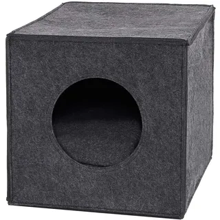 LIONTO Katzenhöhle aus Filz passend für Kallax Regale & Kissen - Regalhöhle dunkelgrau