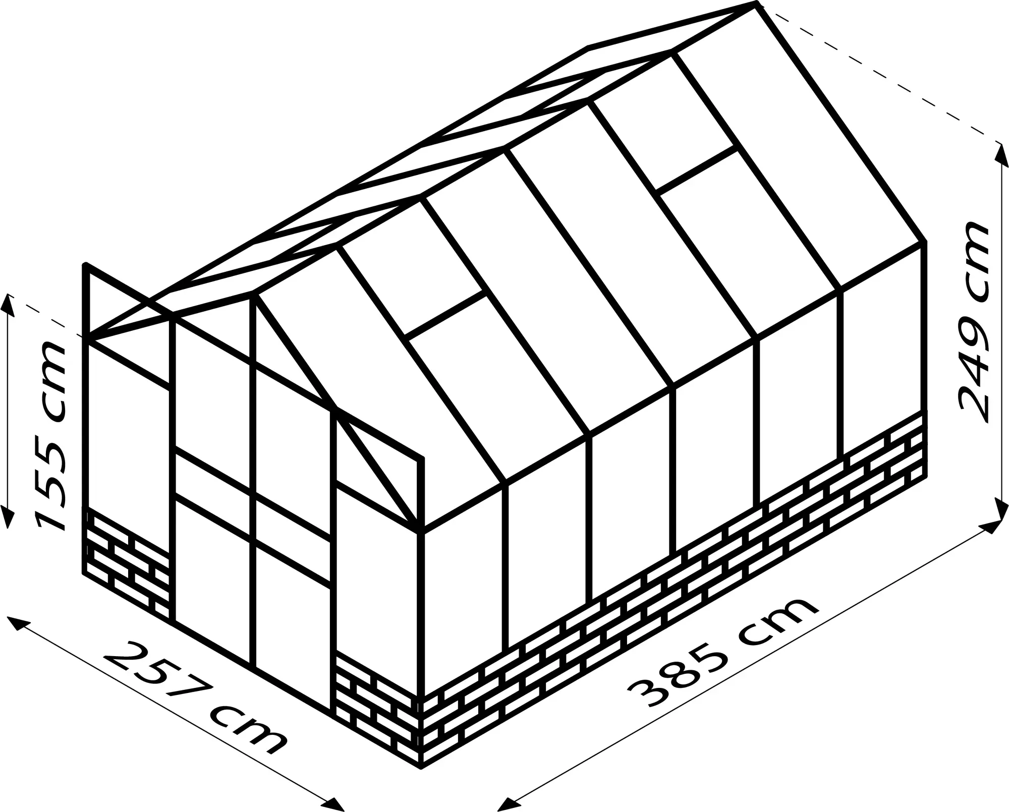 Bild von Cassandra 9900 Alu anthrazit ESG 3 mm 9,9 m² inkl. Sockelmauer