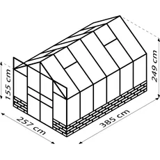 Bild von Cassandra 9900 Alu anthrazit ESG 3 mm 9,9 m² inkl. Sockelmauer