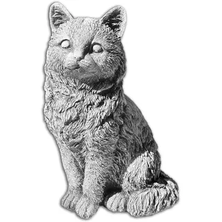 FABRIQ Süße Katze Steinfigur – Realistische Steinguss Gartenfigur – Wetterfest & frostsicher – Tierische Gartendeko