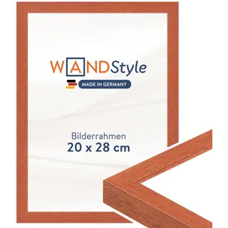 WANDStyle Bilderrahmen 20x28 Kirschbaum, moderner Bilderrahmen Holz, hochwertiger Holzbilderrahmen, Posterrahmen zum Aufhängen, Rahmen 28x20 cm, Fotorahmen H950 - Made in Germany