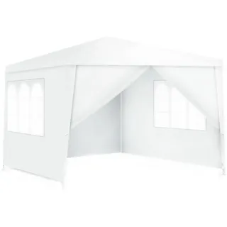 Costway Pavillon 3 x 3 m inkl. 4 Seitenteile Weiß