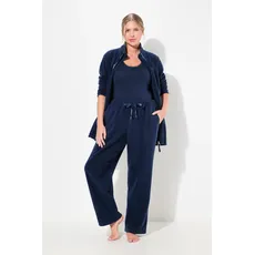 Große Größen Loungewear-Fleecehose, Damen, blau, Größe: 54/56, Polyester/Viskose, Ulla Popken