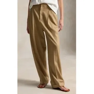 Polo Ralph Lauren für Damen. 211A10720002 Braune Bacall-Hose aus Wollmischung (40), Beige, Lässig, Wolle, Klassisch