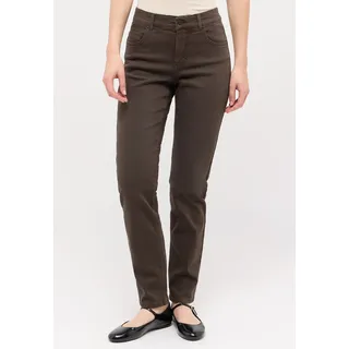 Straight-Jeans ANGELS "CICI", Damen, Gr. 38, Länge 28, braun (chocolate used), Denim/Jeans, Obermaterial: 92% Baumwolle, 6% Polyester, 2% Elasthan, slim fit, Jeans Straight-Jeans, Straight-Schnitt, Slim fit Passform, aus Baumwollmischung