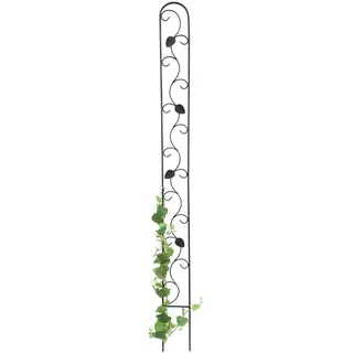 DanDiBo Dandibo Rankhilfe Metall Rankgitter 140 cm Schwarz Rankstab Kletterhilfe Bodenstecker 96249 Blumenhalter Ranksäule , 11.5x146x1.5 cm , Dekoration, Gartendeko