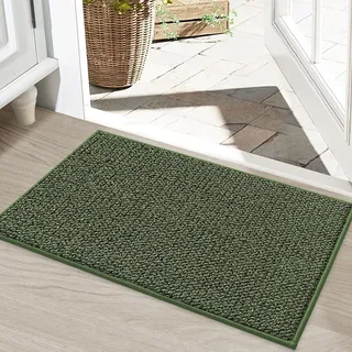 BEQHAUSE Fußmatte Innen Schmutzfänger Türmatten rutschfest, Schmutzfangmatte Waschbar Eingang Matte Fussmatte für Front Hintertür, Eingang, Flur, 50x80 cm, Grün