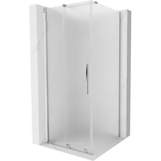 Mexen Velar Duschkabine Schiebetür 100 x 100 cm, Milchglas, Chrom - 871-100-100-31-01 - Silber