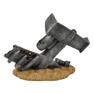 Terra Della, Wrack Flugzeug Wüste 19,5 x 12 x 15,3 cm, Unterschlupf und Brutstätte, Mikroklima fördert die Häutung und das Nisten, Vertiefungen auf der Oberseite für Futter- oder Tränke