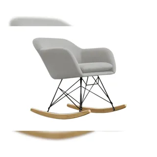 KAWOLA Schaukelsessel Stella Polyester 62 x 73 x 75 cm Hellgrau mit Rollen