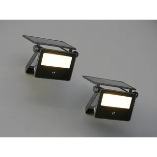 2er SET Solarstrahler außen mit Bewegungsmelder, Breite 14cm