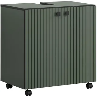 trendteam Waschbeckenunterschrank Grün, Holzwerkstoff, 60x64x42 cm, Badezimmer, Badezimmerschränke, Waschbeckenunterschränke