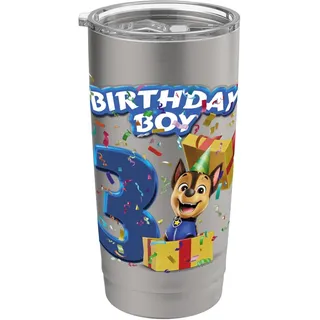 Offizielles Paw Patrol Chase Birthday Boy Age 3 Doppelwandiger Edelstahl-Thermobecher