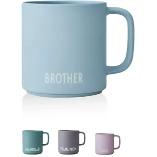 Design Letters Kaffeebecher mit Henkel | Geschenke für Bruder | Kaffeetasse mit spruch | Kaffeebecher Porzellan | Verwendung als deko wohnzimmer | Dänisches Design Lieblingsbecher | 250 ml