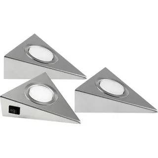 Heitronic GENUA LED-Unterbauleuchte 3er Set LED LED fest eingebaut 6 W Warmweiß Edelstahl
