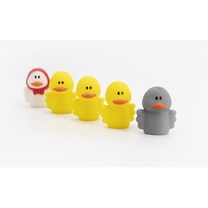 Tachan - Puppen und Badefiguren Set mit der Familie der Hässlichen Ente, Fingerpuppen und stimulieren das Spiel von Kindern und Babys im Wasser, grau (756T00587)