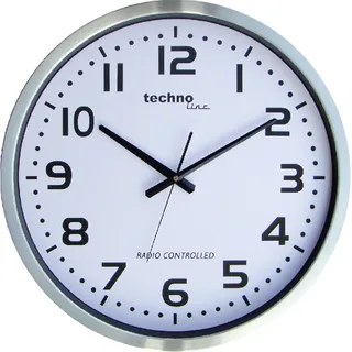 Technoline Funkwanduhr 30 cm WT 8995 silber/weiß